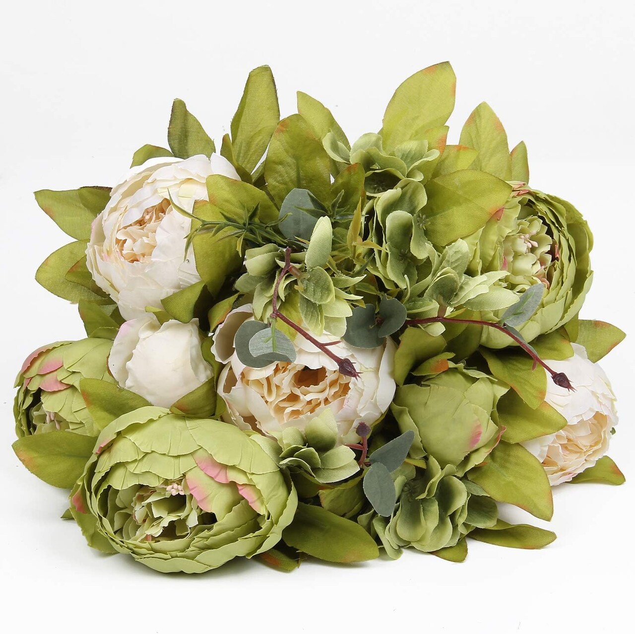 Vintage Artificial Peony Bouquet Silk Peony Flowers Fake Ponies for Wedding Bridal Home Décor Floral Centerpiece Arrangement Wedding Bouquet